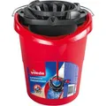 Produktbild: Vileda Putzeimer SuperMocio 10511, 10 Liter, oval, aus Kunststoff, rot, mit Presse