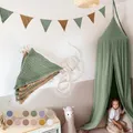 Produktbild: LILIMAUS Wimpelkette Stoff [in 12 Farben] Wimpelkette Kinderzimmer - 100% Baumwolle Handmade Girlande Stoff - Wimpelkette Musselin - Hausbett Deko Mädchen & Jungen - Girlande für Babyzimmer