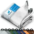 Produktbild: FLOORDIREKT Abdeckplane - Vielseitig einsetzbar - Wasserdicht & Reißfest - 240 g/m2 - Weiß - 1,5 m x 6 m