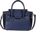 Produktbild: FLORENCE Handtasche Florence Damen Handtasche Leder Tasche (Handtasche), Damen Handtasche Leder, jeansblau ca. 30cm x ca. 22cm hoch