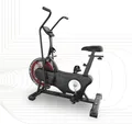 Produktbild: SportPlus Air Bike Indoor Heimtrainer Fahrrad für Fitness | Crosstrainer für Zuhause | Hometrainer mit Doppel Riemenantriebrieb Computer | Fanbike…