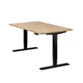 Produktbild: boho office® Schreibtisch Homedesk, Schwarz elektrisch höhenverstellbar, Tischplatte Wildeiche 140 x 80 cm