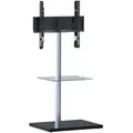 Produktbild: Mid.you Tv-Rack, Klar, Silber, Metall, Glas, rechteckig, 100x60x45 cm, schwenkbar, Kabeldurchlass, Wohnzimmer, TV Möbel, TV-Racks