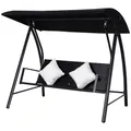 Produktbild: Outsunny Hollywoodschaukel, 3-Sitzer, schwarz, inkl. Auflagen