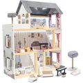 Produktbild: Großes Puppenhaus XXL Spielzeughaus Traumhaus Set aus Holz mit LED Beleuchtung Puppenstube mit Möbel für Kinder Dollhouse