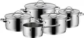 Produktbild: WMF Aparto Topfset 5-teilig, Cromargan Edelstahl poliert, Töpfe mit Glasdeckel, Induktionstöpfe, Topf Induktion, unbeschichtet
