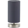 Produktbild: Brilliant Claire Nacht Tisch Lese Leuchte Lampe Stoff Schirm grau Schalter E14