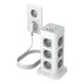 Produktbild: TESSAN Mehrfachsteckdose Überspannungsschutz 3600W 16A, 12 Fach Steckdosenleiste mit USB C und 2 USB A, Steckerleiste mit Verlängerungskabel 2M, Steckdosenturm Verteilersteckdose für Zuhause, Grau
