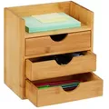 Produktbild: Relaxdays Schreibtisch Organizer mit 3 Schubladen Hellbraun