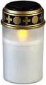 Produktbild: PEARL Solar-LED-Grabkerze mit flackerndem Licht und Akku, 12,5 cm, weiß