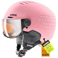 Produktbild: uvex Rocket jr Visor - robuster, optimal belüfteter Skihelm mit beschlagfreiem Visier für Kinder - pink Confetti matt - 51-55 cm