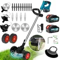 Produktbild: 1200W Akku Rasentrimmer mit 2× 4000mAh Akku 21V, Bürstenloser Motor Rasentrimmer Freischneider mit Akkus & Ladegerät