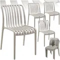 Produktbild: tectake® Gartenstühle stapelbar, Gartenmöbel Set, Balkon Möbel, Bistro Set, Sessel, Outdoor Möbel, Balkonmöbel, Terrassenmöbel - Taupe, 4er Set