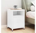 Produktbild: vidaXL Nachttisch, Nachttisch Weiß 35x35x51 cm Stahl