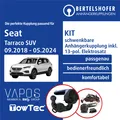 Produktbild: Für SEAT Tarraco SUV Typ KN2 09.2018-05.2024 AHK schwenkbar +13pol sp. E-Satz