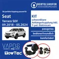 Produktbild: Für SEAT Tarraco SUV Typ KN2 09.2018-05.2024 AHK schwenkbar +7pol sp. E-Satz ABE