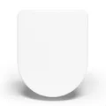 Produktbild: Bullseat® | Toilettendeckel D-Form mit Absenkautomatik, Antibakteriell, Quick-Release | WC Sitz abnehmbar mit Edelstahlbefestigung weiß | Toilettensitz aus Duroplast mit Softclose