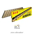 Produktbild: DID 520 VX3 X Ring Kette Gold verstärkt G&B 118 Glieder offen Clipschloß VX-3