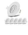 Produktbild: LED Einbau Strahler Lampe Leuchte 1582 Kunststoff 6-er Set weiß 9x4,2cm