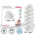 Produktbild: 6x LED Bad Einbaustrahler Leuchten weiß 230V wasserfest IP65 Spots schwenkbar 5W