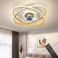 Produktbild: Deckenventilator mit LED Beleuchtung Deckenlampe Ventilator 3343 gold Ø 50cm mit Fernbedienung Lichtfarbe/Helligkeit einstellbar dimmbar LED Deckenleuchte fan ceiling light (fan 3343 gold)