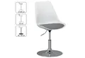 Produktbild: FINEBUY Esszimmerstuhl Drehsessel Höhenverstellbar Design Drehstuhl Drehbar (Drehsessel Stoff Esszimmerstuhl Weiß / Grau), Drehsessel, Küchenstuhl Höhenverstellbar