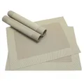 Produktbild: matches21 HOME & HOBBY Platzset Tischset BORDA 4er Beige Tischunterlage als Tischdeko, (4-St), modernes Esstisch Platzdeckchen als abwaschbarer Tischuntersetzer