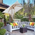 Produktbild: Sekey Holz Sonnenschirm Rechteckig 200x150cm Gartenschirm Knickbar Balkon Creme