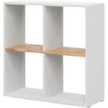 Produktbild: Vicco Bücherregal Tetra, weiß / eiche, aus Holz, 4 Fächer, 72 x 73 x 29cm