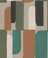 Produktbild: Rasch Tapete 330526 - Vliestapete mit Geo-Muster in grün, braun, grau, creme-weiß aus der Kollektion Paraiso - 10,05m x 0,53m (LxB)
