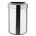 Produktbild: Bolero 'D' Form Gebürsteter Stahl Mülleimer mit offenem Deckel 86Ltr