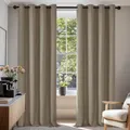 Produktbild: Deconovo Blickdichte Gardinen Kälteschutzvorhang Blickdicht Vorhang Verdunkelung, 220x140 cm(HöhexBreite), Taupe, 2er Set