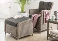 Produktbild: Destiny Gartenlounge-Set LUNA CASA, (4-tlg), Polyrattan, Sessel mit Fußhocker, inkl. Auflagen