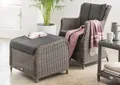 Produktbild: Destiny Balkonset LUNA CASA Sessel + Fußhocker, Polyrattan, vintage grau