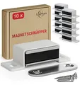 Produktbild: LouMaxx Magnetschnäpper stark - Haltekraft 4kg - 10er Set in weiß – Türmagnet - Magnetverschluss - Tür Magnet - Magnetverschluss Schrank - Magnet Türschließer - Magnet Schranktür