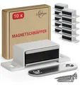 Produktbild: Magnetschnäpper stark - Haltekraft 4kg - 10er Set in weiß – Türmagnet - Magne...