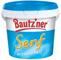 Produktbild: BAUTZ‘NER Senf mittelscharf – 2er Set (2x1000 ml) Eimer Mittelscharfer Senf – Original Bautz‘ner Rezeptur seit 1955 – Ohne Zusatz von Konservierungsstoffen und Geschmacksverstärkern – Senf