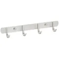 Produktbild: SO-TECH® Garderobenleiste Hakenleiste SAMU echt Edelstahl Mantelhaken Handtuchhalter, Länge 300 mm, 4 Haken, inkl. Befestigungsset silberfarben 30 cm