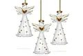 Produktbild: SIKORA Christbaumschmuck SIKORA BS269 Engel mit Herz und goldenen Punkten Christbaumschmuck Glas Figur Weihnachtsbaum Anhänger 3er Set