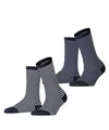 Produktbild: ESPRIT Damen Socken Fine Line Multipack W So Baumwolle gemustert 2 Paar, Mehrfarbig Blau 0040, 35-38