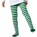 Produktbild: dressforfun Kostüm Gestreifte Strumpfhose für Kinder grün-weiß, Strapazierfähige Strumpfhose für Kinder grün 110/128 | 110/128