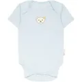 Produktbild: Steiff Baby Body - Strampler, Baumwolle, Bär, Logo, kurzarm, einfarbig Hellblau 56