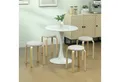 Produktbild: HOMCOM Hocker Stapelhocker Rückenlehnenlose Stapelstühle mit gepolsterter Sitzfläche (Runde Küchenhocker für Esszimmer, Wohnzimmer, 4 St., 40 x 40 x 45 cm), Cremeweiß