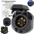 Produktbild: 7+1 polige Steckdose 7 polige Anhängersteckdose 7pin Adapter Buchse Dose 7 pol