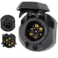 Produktbild: 7 pol Steckdose Anhänger Auto 12V ISO1724 7polige KFZ Adapter Buchse Anschluss 7