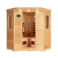 Produktbild: HOME DELUXE – Infrarotkabine REDSUN XXL –150 x 150 x 190 cm - für 2-4 Person, 8 Keramikstrahler, Holz: Hemlocktanne I Infrarotsauna, Sauna, Wärmekabine, Infrarot