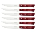 Produktbild: Tramontina Steakmesser Set 6-teilig Edelstahl Wellenschliff Holzgriff rot FSC