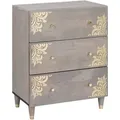 Produktbild: Sideboard Grau und Gold 60 x 33.5 x 75 cm Massivholz Mango vidaXL