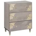 Produktbild: vidaXL Sideboard Grau und Gold 60 x 33 x 75 cm Massivholz Mango