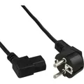 Produktbild: InLine Netzkabel Schutzkontakt auf Kaltgerätestecker C13 links abgewinkelt 0,5m